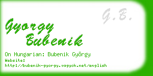 gyorgy bubenik business card